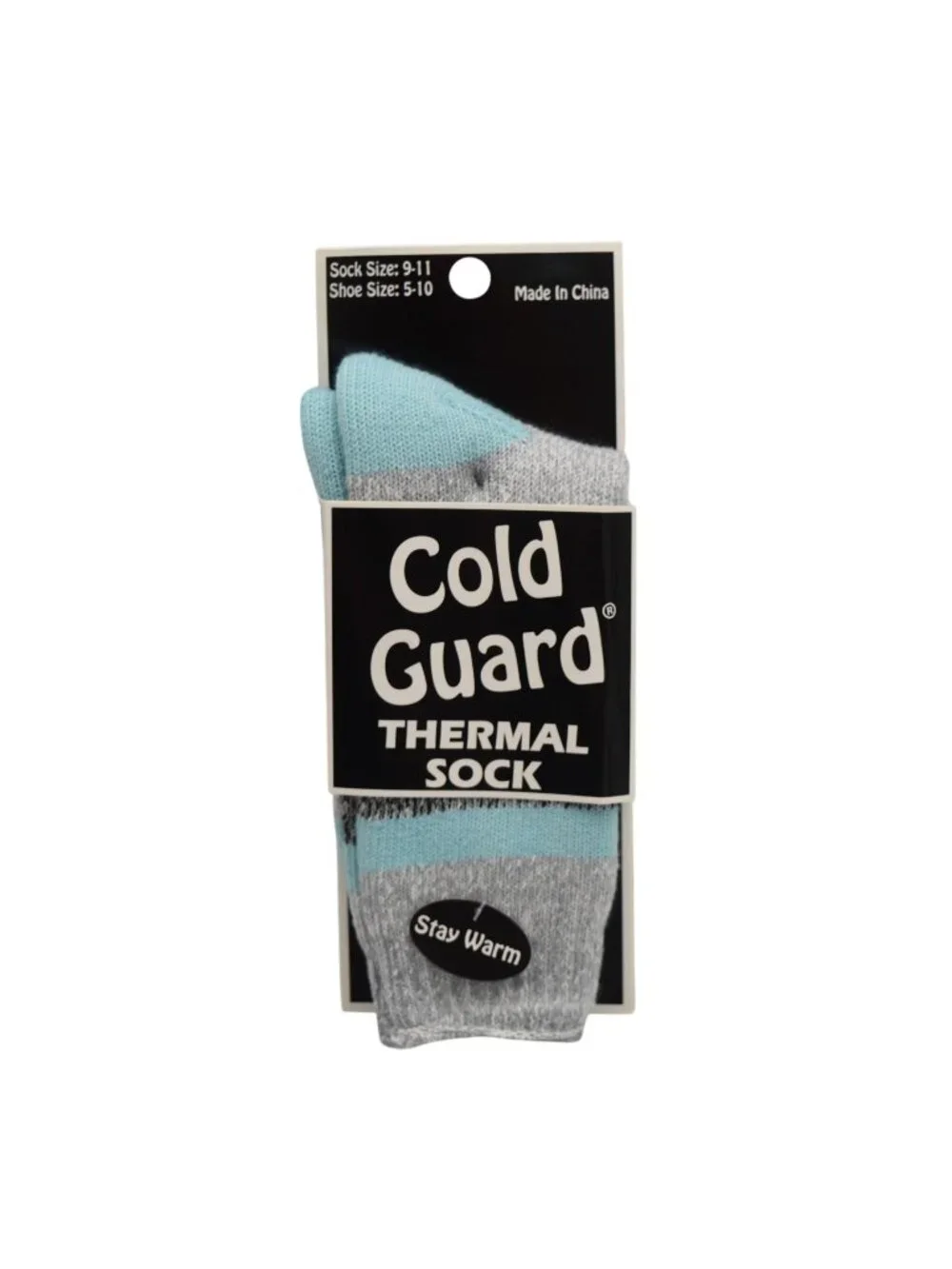 Cold Guard Thermal Socks Gray Teal Crew Warm Moisture Repelling Size 9 11 New